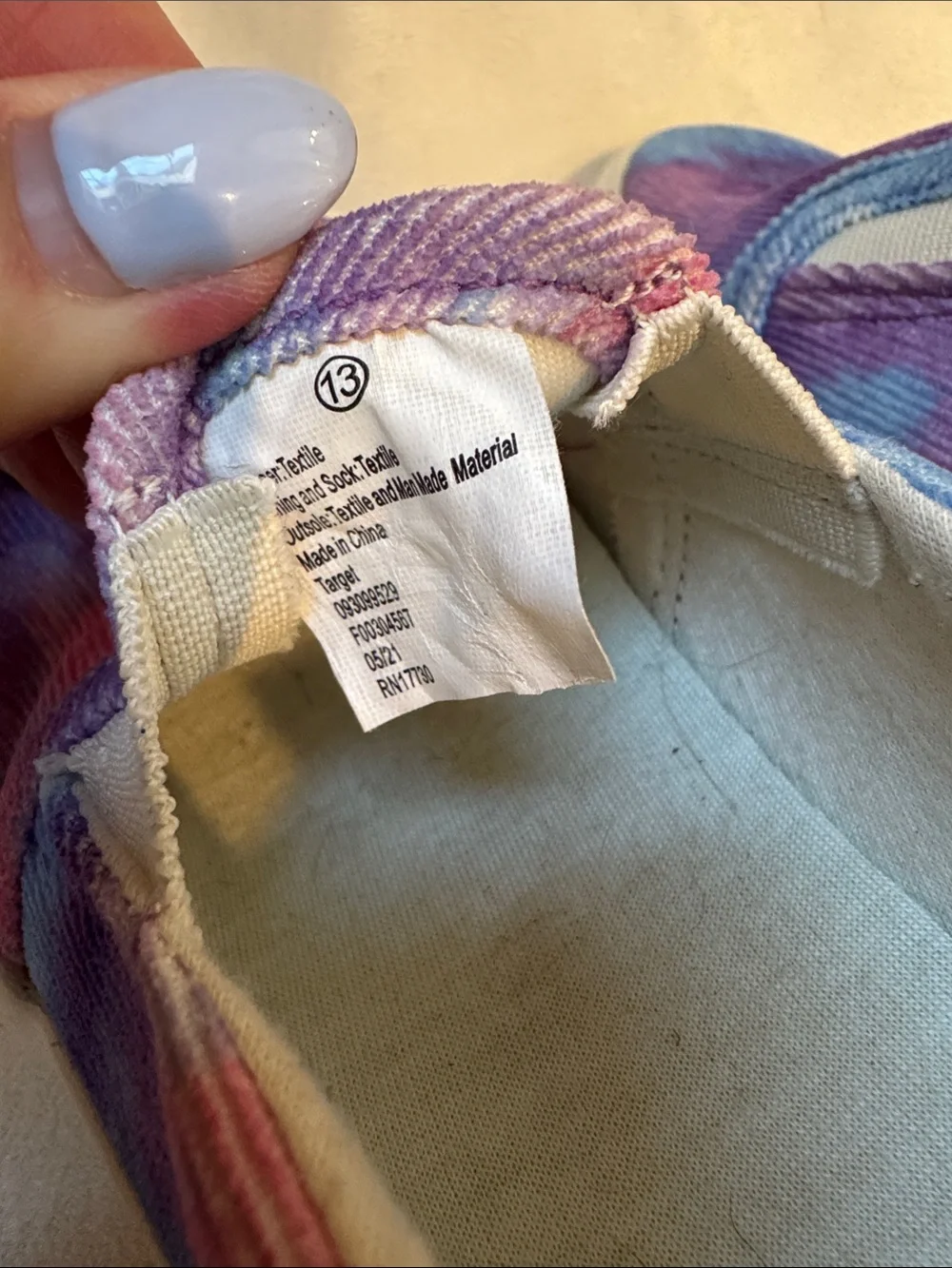Cat & Jack Tie-Dye Slip-On Sneakers in Purple, Blue & Pink